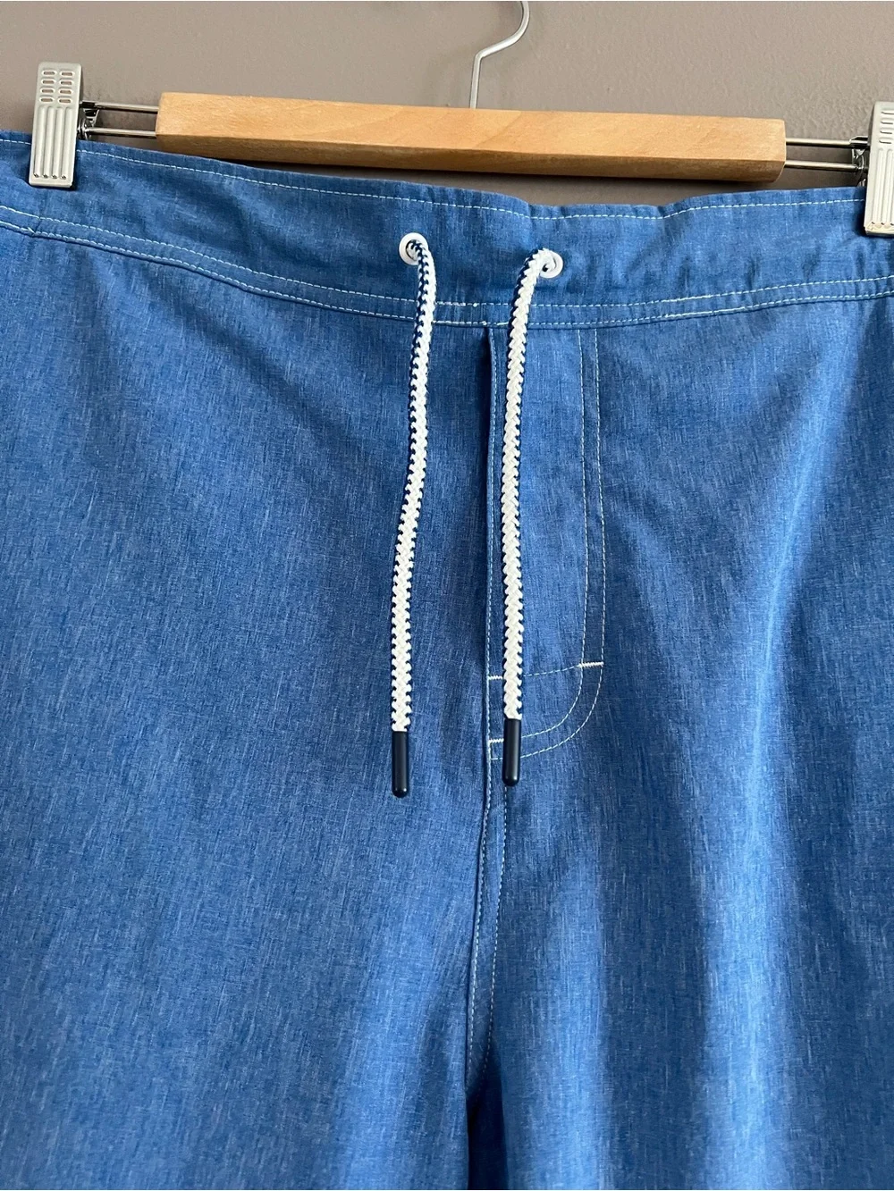 Johnnie-O Mens Elastic Surf Shorts Swim Trunks Blue Lightweight Drawstring Sz XL